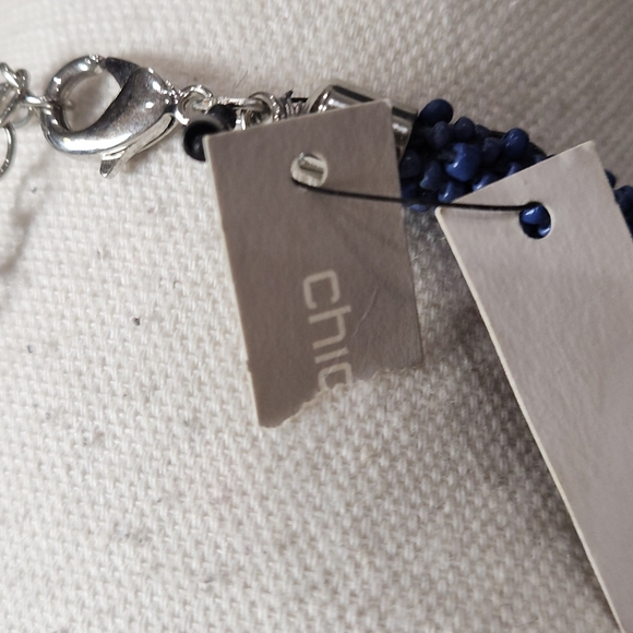 Chico's Long Cool-Tone Tassel Beaded Pendant Necklace - Picture 10 of 10